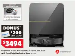 Harvey Norman Roborock saros z70 robotic vacuum and mop with offer