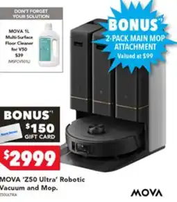 Harvey Norman Mova z50 ultra robotic vacuum and mop offer