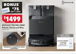Harvey Norman Ecovacs t50 pro omni robotic vacuum and mop offer