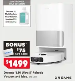 Harvey Norman Dreame l30 ultra s robotic vacuum and mop offer