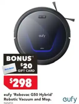Harvey Norman Eufy robovac g50 hybrid robotic vacuum and mop offer