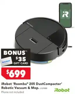 Harvey Norman Irobot roomba 205 dustcompactor offer
