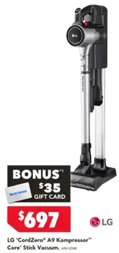 Harvey Norman Lg cordzero a9 kompressor core stick vacuum offer