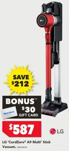 Harvey Norman LgLG 'CordZero® A9 Multi' Stick Vacuum. AWN-MULTI cordzero a9 multi stick vacuum offer
