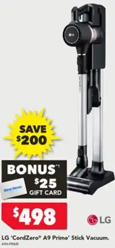Harvey Norman Lg cordzer® a9 prime stick vacuum offer