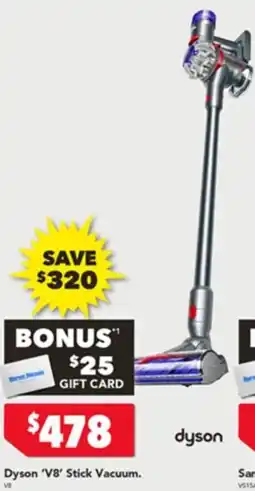 Harvey Norman Dyson v8 stick vacuum offer