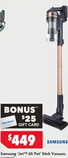 Harvey Norman Samsung jet 65 pet stick vacuum offer