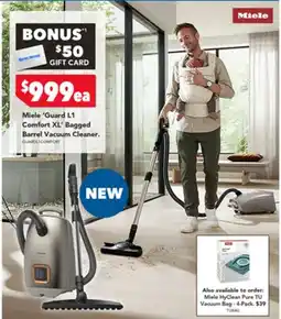 Harvey Norman MieleMiele 'Guard L1 Comfort XL' Bagged Barrel Vacuum Cleaner. GUARDLYCOMFORT guard l1 comfort xl bagged barrel offer