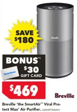 Harvey Norman Breville the smartair viral pro- tect max air purifier offer
