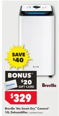Harvey Norman Breville the smart dry connect 10l dehumidifier offer