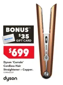 Harvey Norman Dyson corrale cordless hair straightener offer