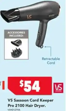 Harvey Norman Vs sassoon cord keeper pro 2100 hair dryer offer