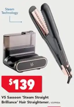 Harvey Norman Vs sassoon steam straight brilliance hair straightener offer