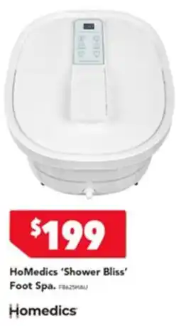Harvey Norman Homedics shower bliss foot spa offer