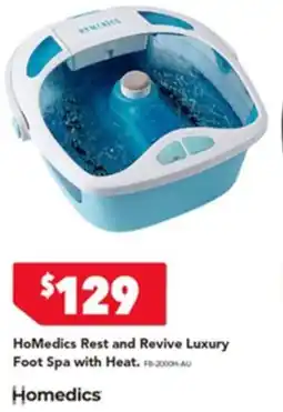 Harvey Norman Homedics rest and revive luxury foot spa with heat offer