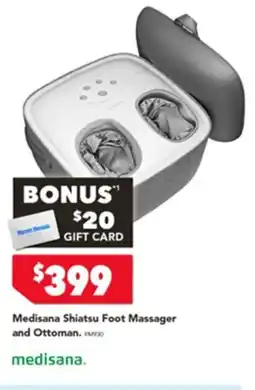 Harvey Norman Medisana shiatsu foot massager and ottoman offer