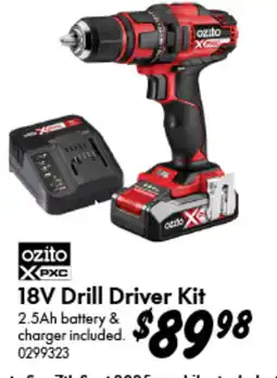 Bunnings Ozito xpxc 18v drill driver kit offer