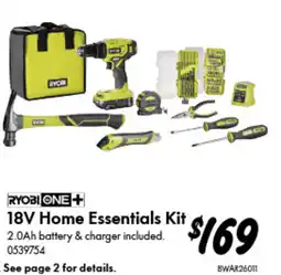 Bunnings Ryobi one+ 18v home essentials kit offer