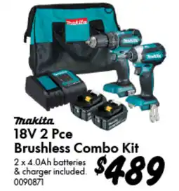 Bunnings Makita 18v 2 pce brushless combo kit offer