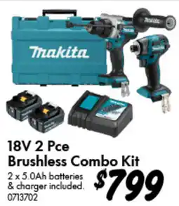Bunnings Makita 18v 2 pce brushless combo kit offer