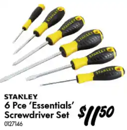 Bunnings Stanley 6 pce 'essentials' screwdriver set offer