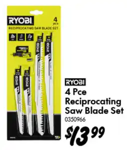 Bunnings Ryobi 4 pce reciprocating saw blade set offer