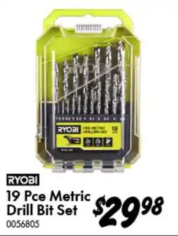 Bunnings Ryobi 19 pce metric drill bit set offer