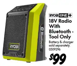 Bunnings Ryobi one 18v radio with bluetooth offer