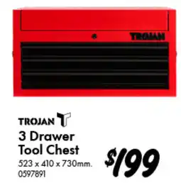 Bunnings Trojan 3 drawer tool chest offer