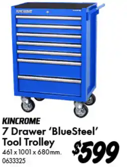 Bunnings Kincrome 7 drawer bluesteel tool trolley offer