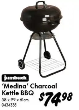 Bunnings Medinajumbuck Charcoal Kettle BBQ offer
