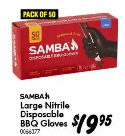 Bunnings Large Nitrile Disposable BBQ Gloves offer
