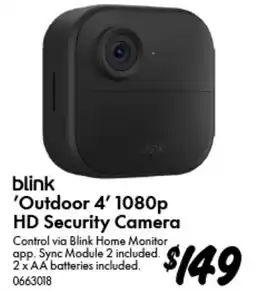 Bunnings blink Outdoor 4 1080p HD Security Camera offer