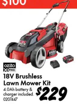 Bunnings ozito 18V Brushless Lawn Mower Kit offer