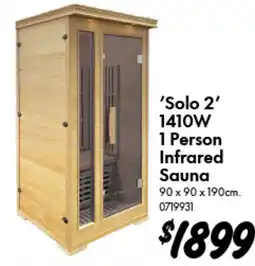 Bunnings Solo 2 1410W 1 Person Infrared Sauna offer