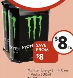 Foodworks Monster Energy Drink Cans offer