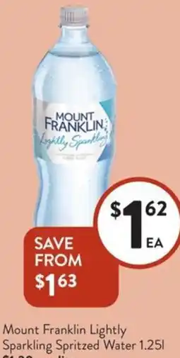 Foodworks Mount Franklin Lightly Sparkling Spritzed Water offer