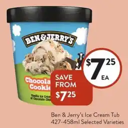 Foodworks Ben & Jerry's Ice Cream Tub offer