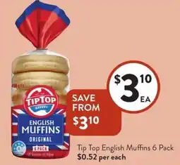 Foodworks Tip Top English Muffins offer