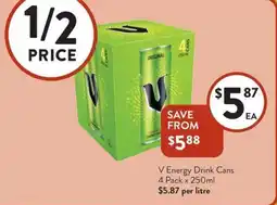 Foodworks V Energy Drink Cans offer