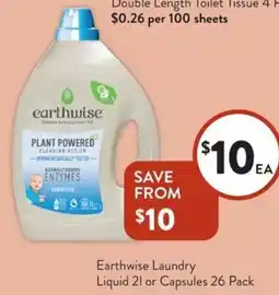 Foodworks Earthwise Laundry Liquid or Capsules offer