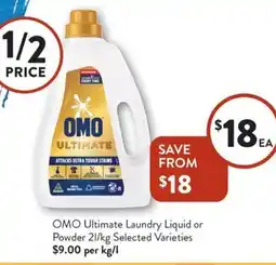 Foodworks OMO Ultimate Laundry Liquid or Powder offer