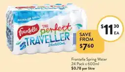 Foodworks Frantelle Spring Water offer