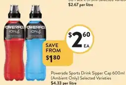 Foodworks Powerade Sports Drink Sipper Cap offer