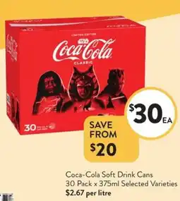 Foodworks Coca-Cola Soft Drink Cans offer