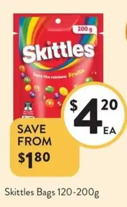 Foodworks Skittles Bags offer