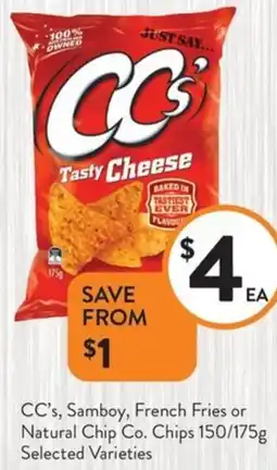 Foodworks CC's Samboy French Fries or Natural Chip Co. Chips offer