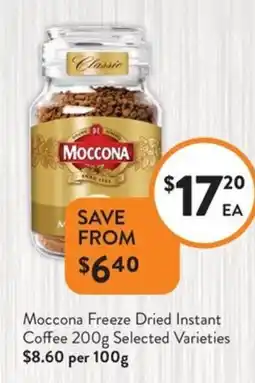 Foodworks Moccona Freeze Dried Instant Coffee offer