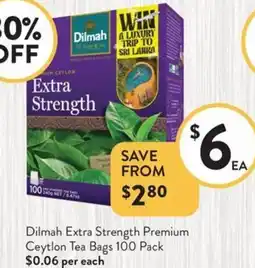 Foodworks Dilmah Extra Strength Premium Ceytlon Tea Bags offer