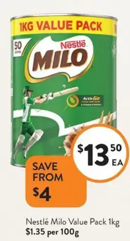Foodworks Nestlé Milo Value Pack offer